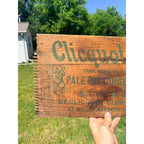 Vintage Clicquot Club Ginger Ale Soda Advertising Wood Crate Panel Sign