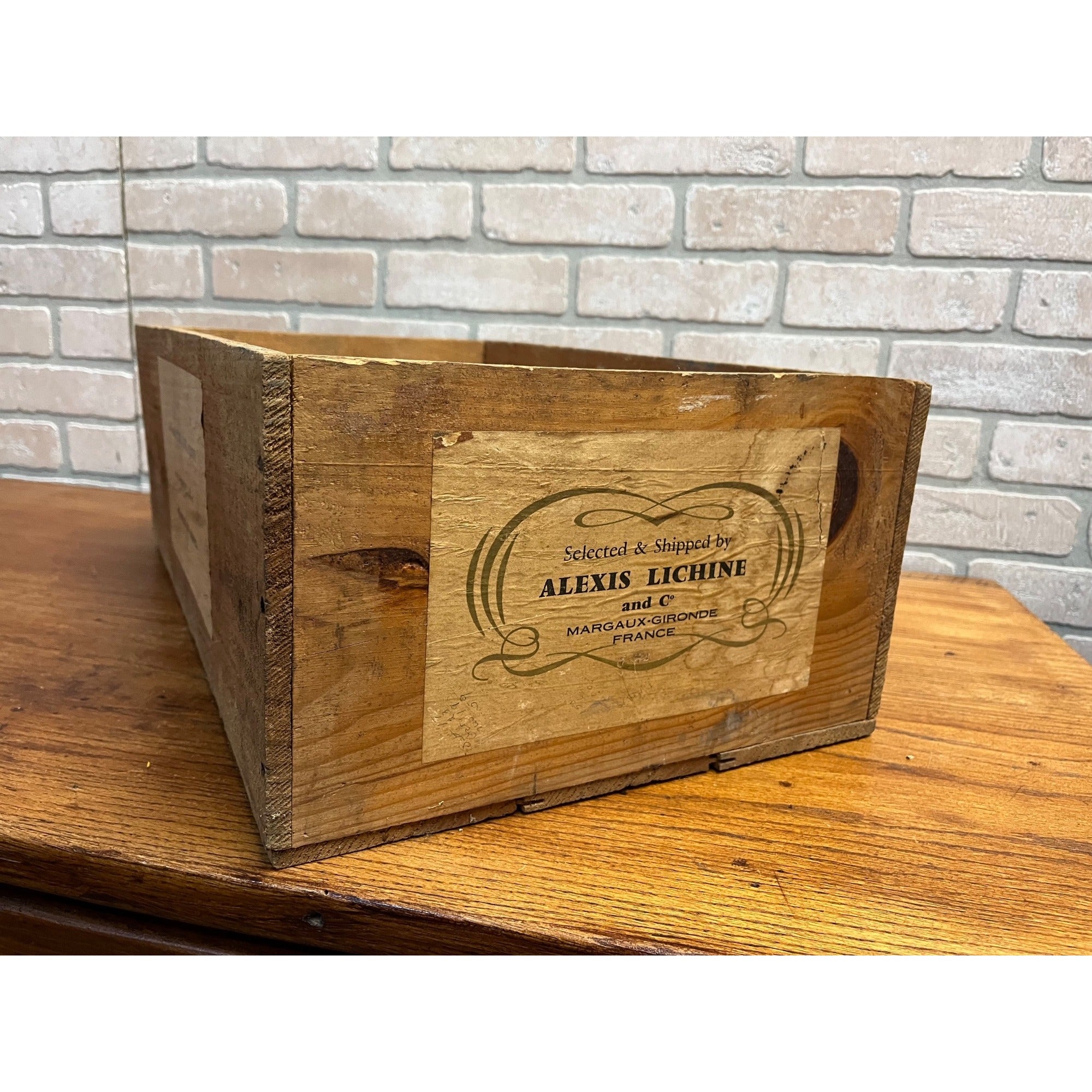 Vintage Alexis Lichine Red Bordeaux Wine Wood Box Crate Case Milwaukee Wis