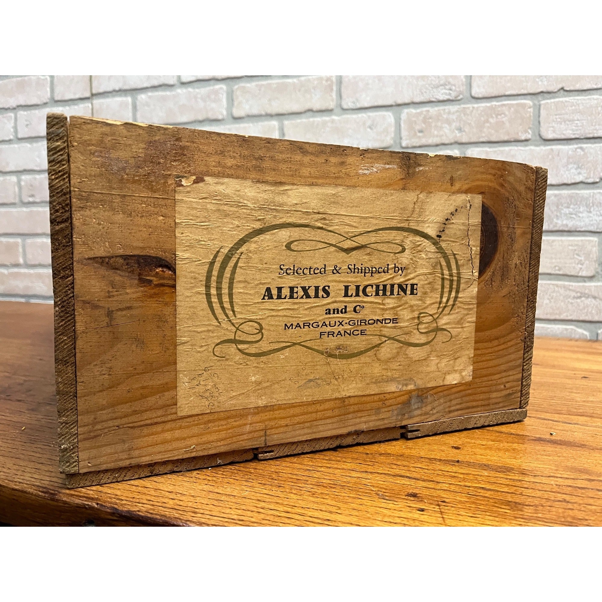 Vintage Alexis Lichine Red Bordeaux Wine Wood Box Crate Case Milwaukee Wis