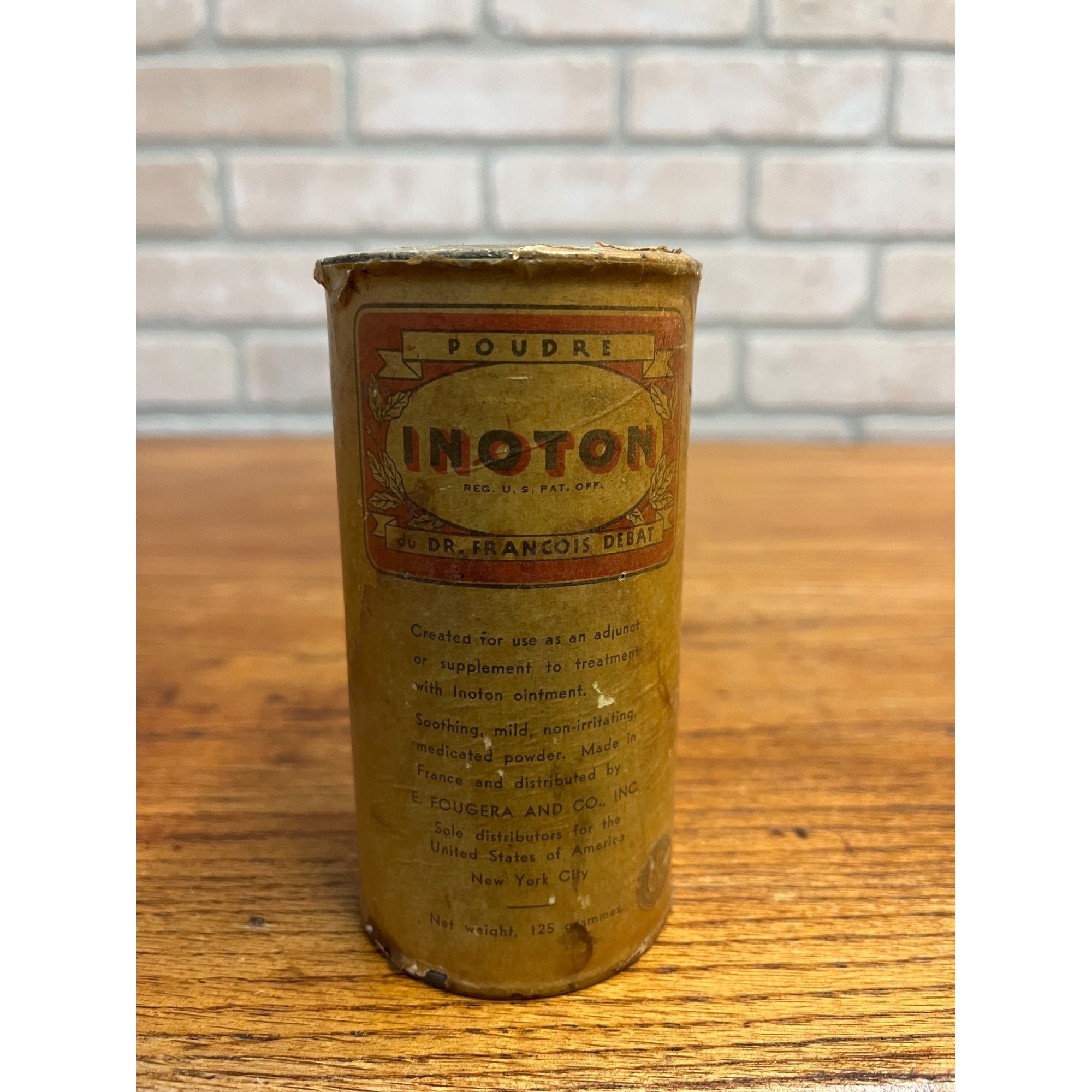 Vintage 1930s Inoton Powder Dr. Debat FULL UNOPENED Pharmacy Apothecary Bottle
