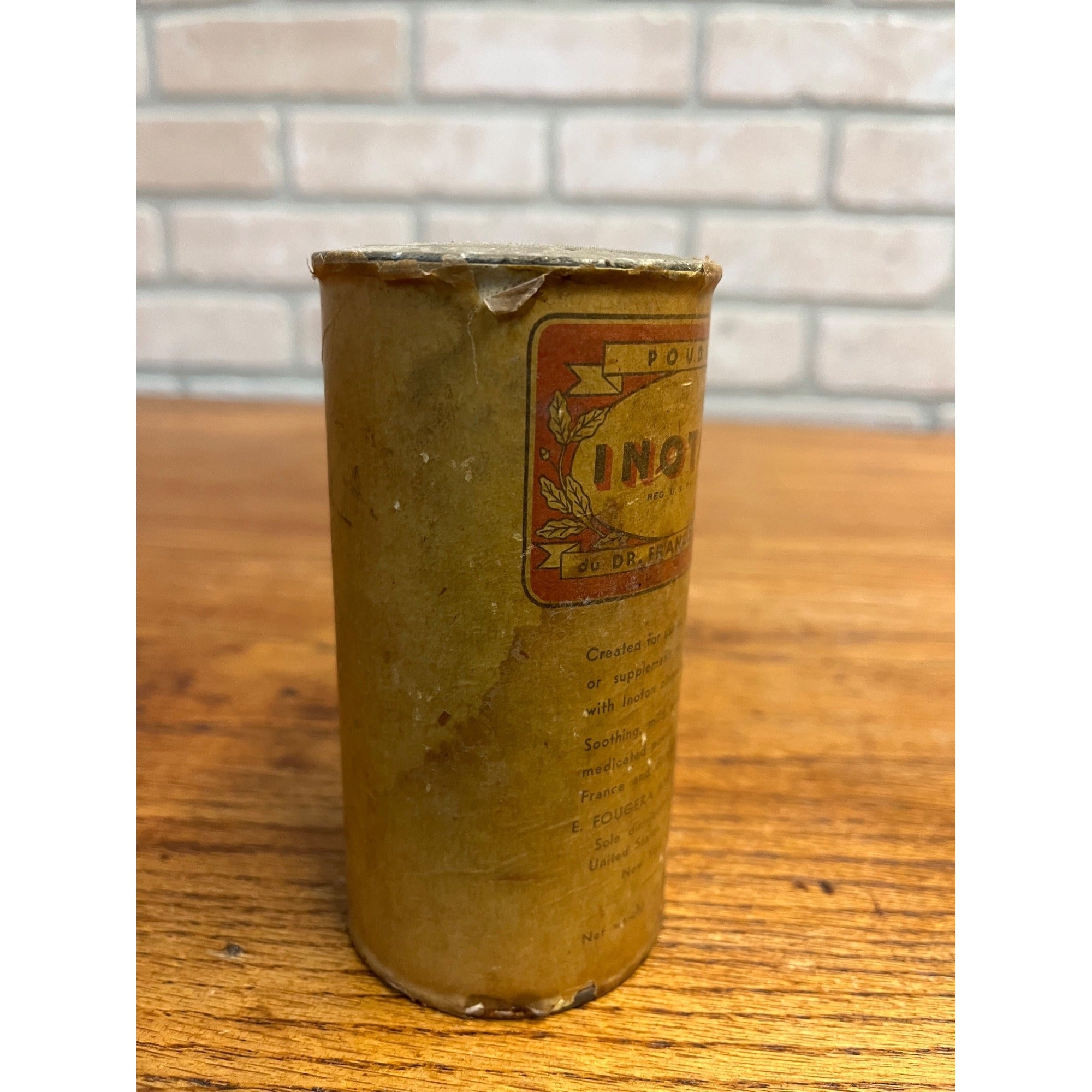 Vintage 1930s Inoton Powder Dr. Debat FULL UNOPENED Pharmacy Apothecary Bottle