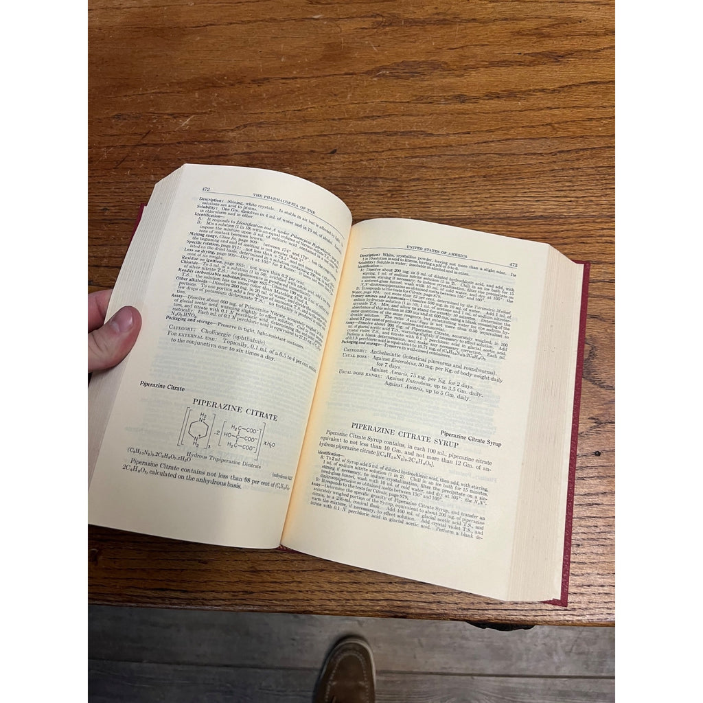 1965 Pharmacopeia of United States 17th Revision Pharmacy Hardcover