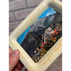 Vintage 1960s Banff Canada Souvenir Tin Metal Trinket Tray Ashtray National Park