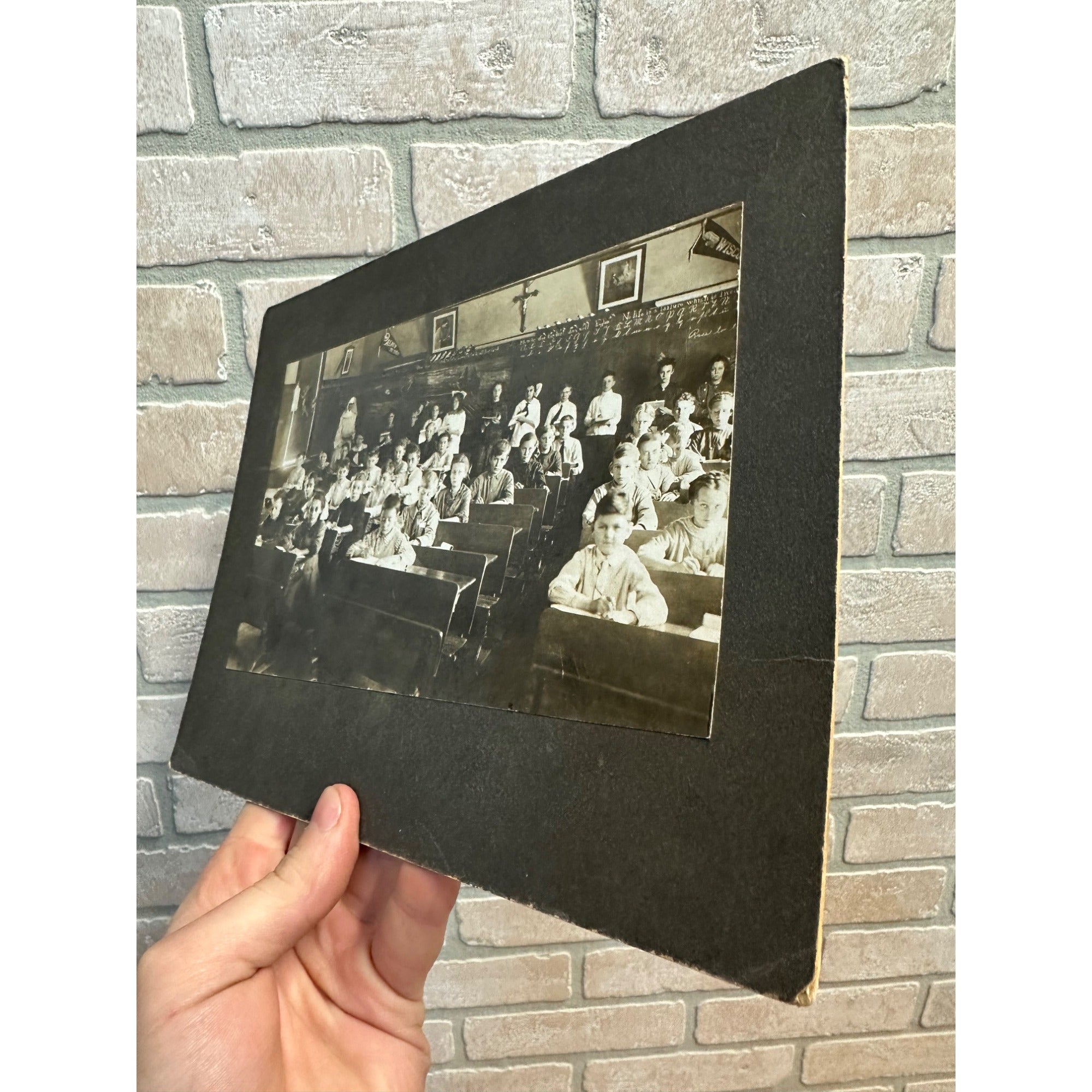 Vintage Early 1900s Cabinet Photo One-Room School House Classroom Sauk City Wis