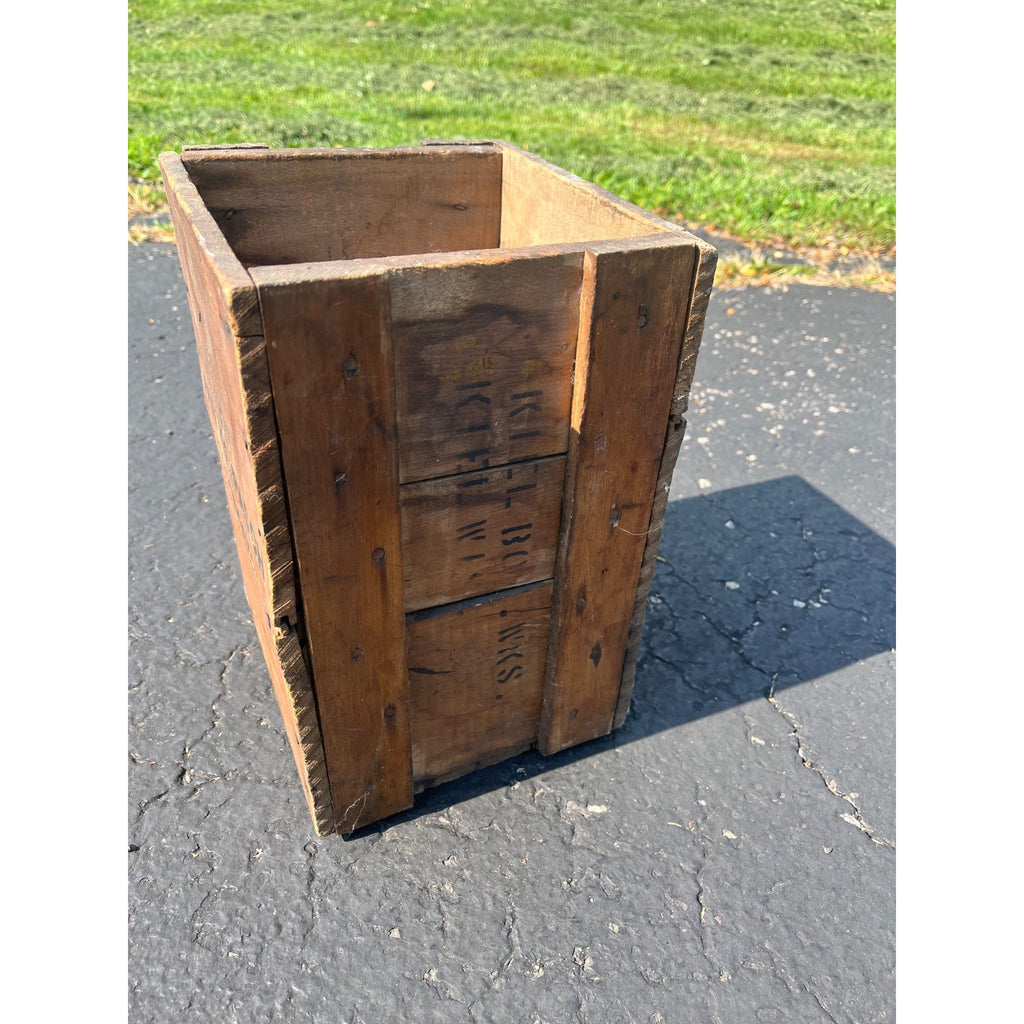 Vintage Frank Pasch Milwaukee Wis Soda Advertising Wood Crate Kiel Bottling Works