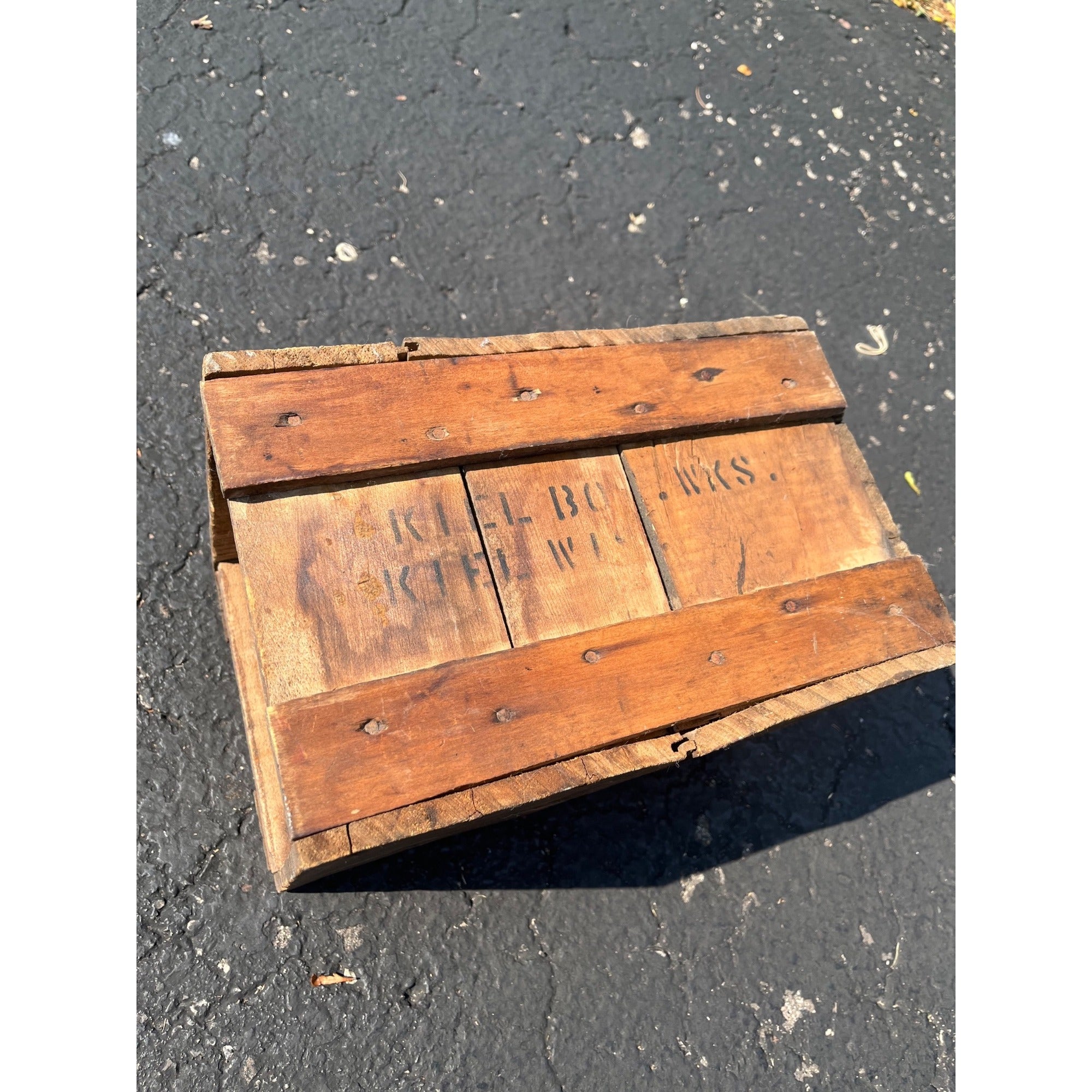 Vintage Frank Pasch Milwaukee Wis Soda Advertising Wood Crate Kiel Bottling Works