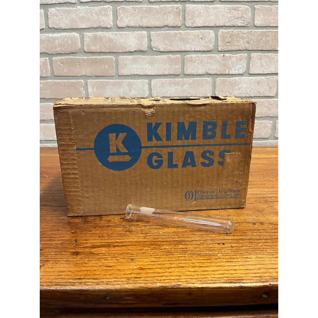 Vintage Box of Kimble Glass Laboratory Pharmacy Tubes 53pc Kimax 6" Long