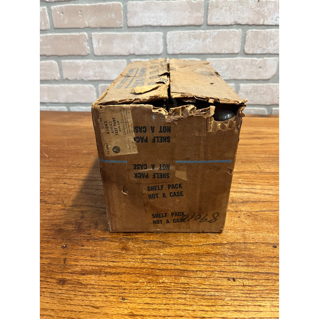 Vintage Box of Kimble Glass Laboratory Pharmacy Tubes 53pc Kimax 6" Long