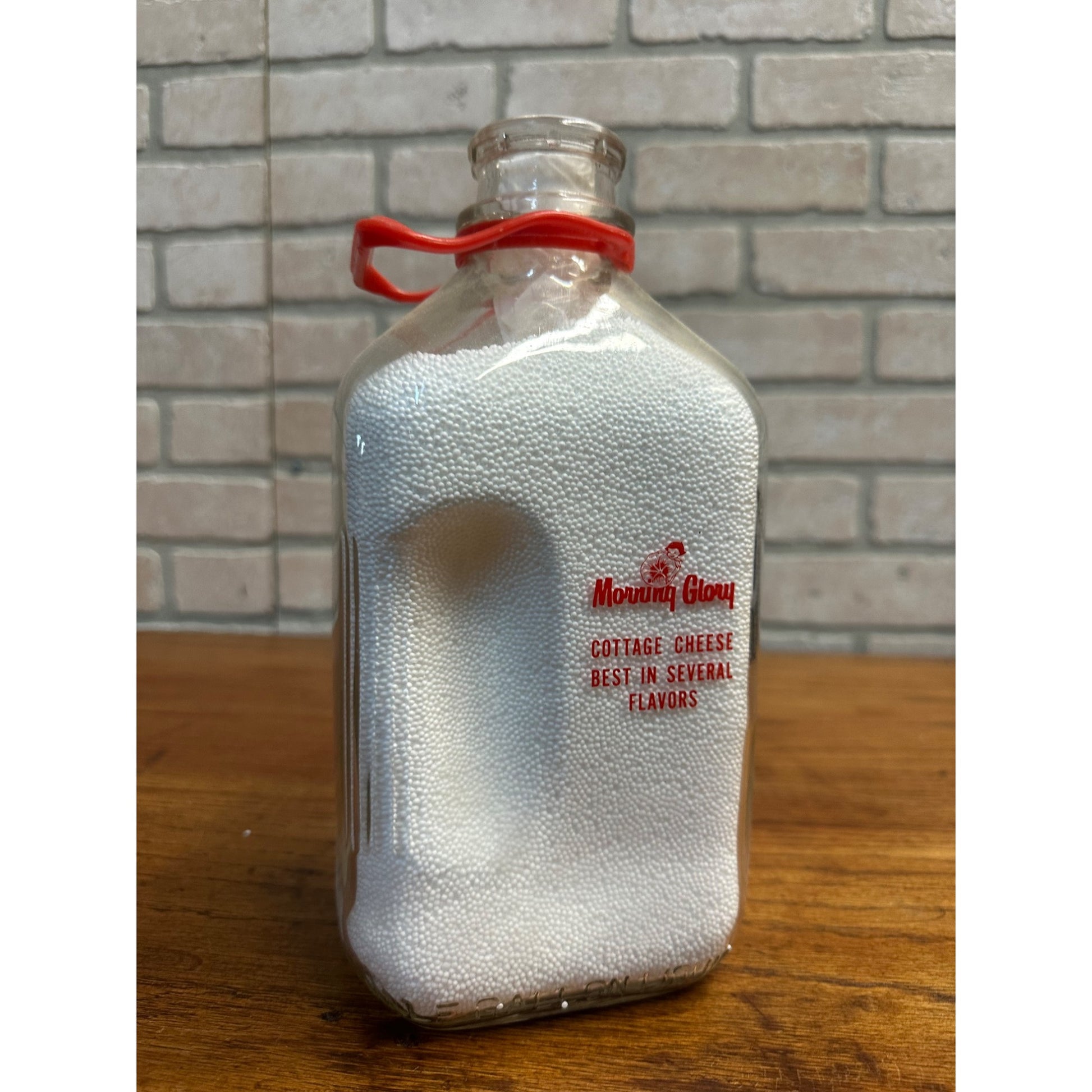 Vintage 1950s Morning Glory Dairy Milk Half Gallon Glass Bottle Advertising Wisconsin