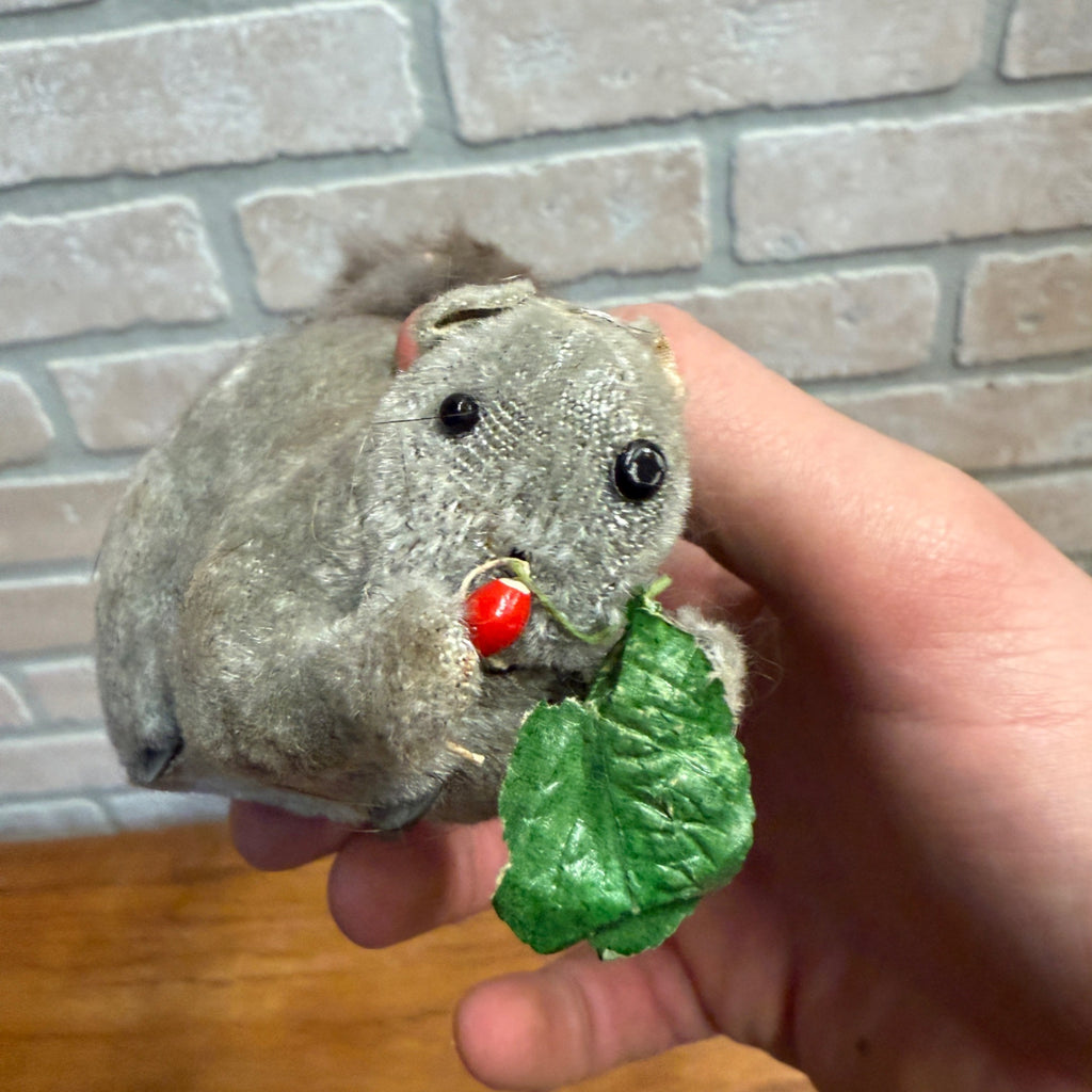 Vintage Alps Mechanical Windup Toy Busy Squirrel with Box Japan