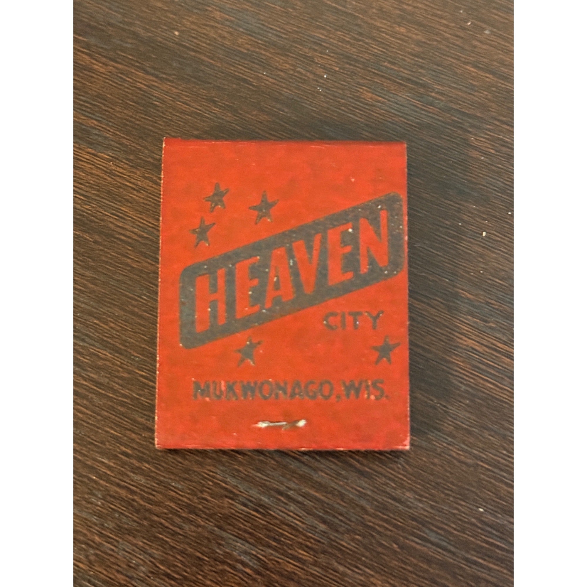 Vintage Heaven City Mukwonago Hotel Wis Wisconsin UNSTRUCK Matchbook FULL