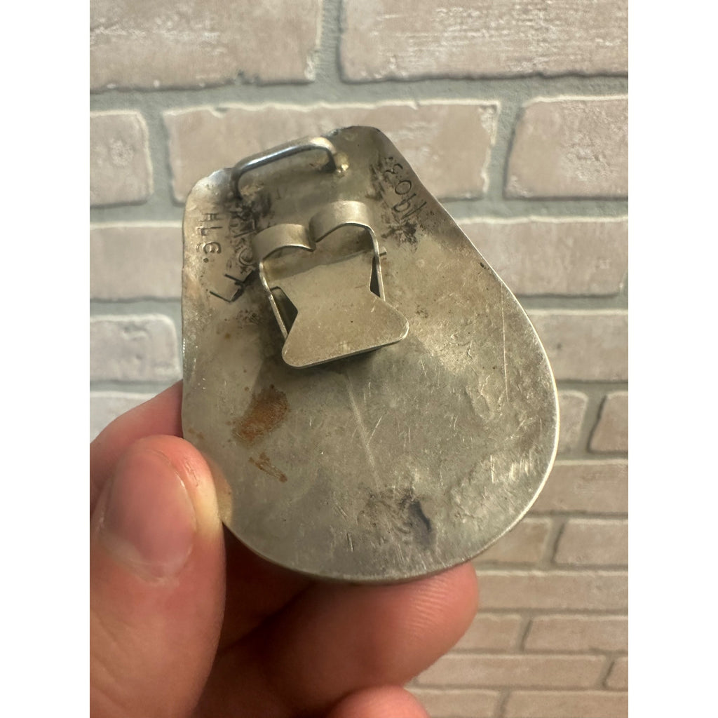 Original Superb Navajo "No Bull" Sterling Silver Bolo Tie Black Oynx Signed