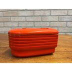 Vintage Hall China Westinghouse Refrigerator Orange Ceramic Covered Dish W/Lid