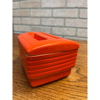 Vintage Hall China Westinghouse Refrigerator Orange Ceramic Covered Dish W/Lid