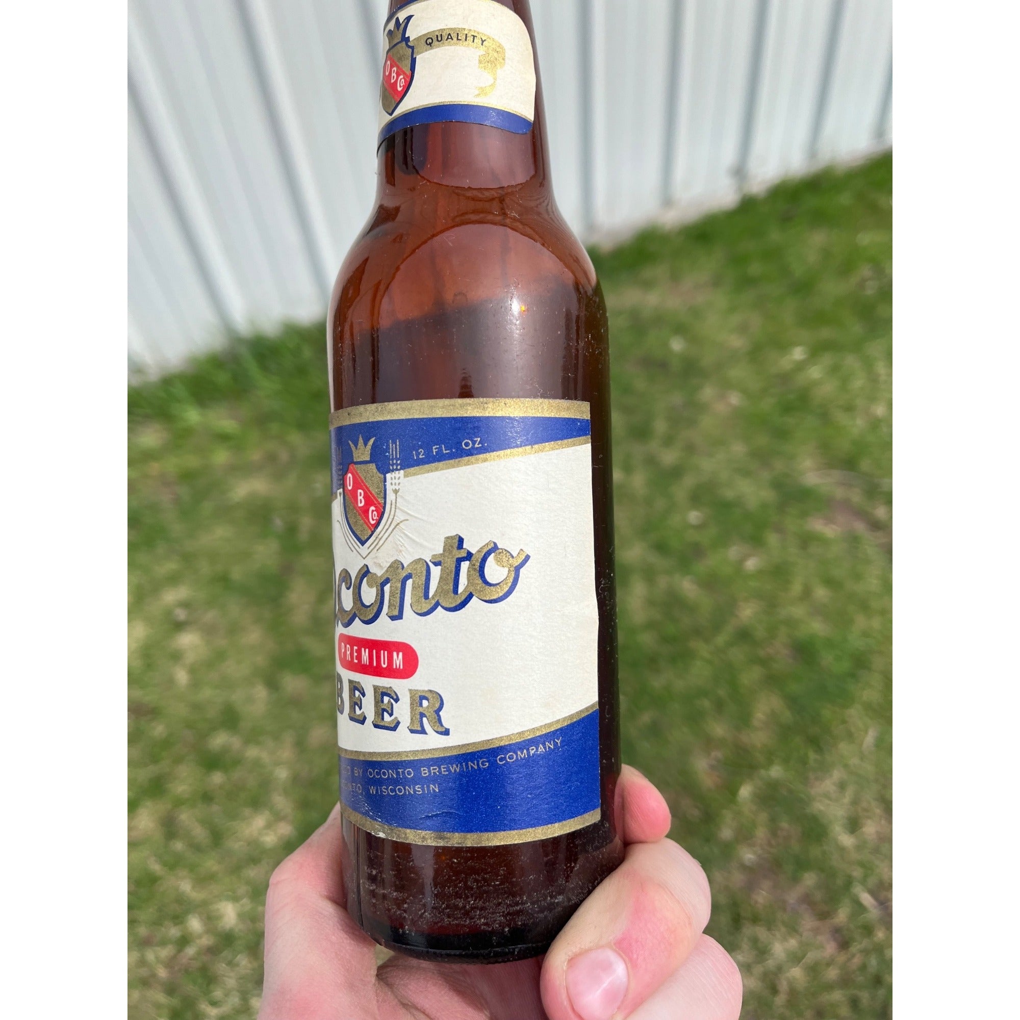 Vintage Oconto Premium Beer Bottle w/ Label 1948 Wisconsin WI Wis