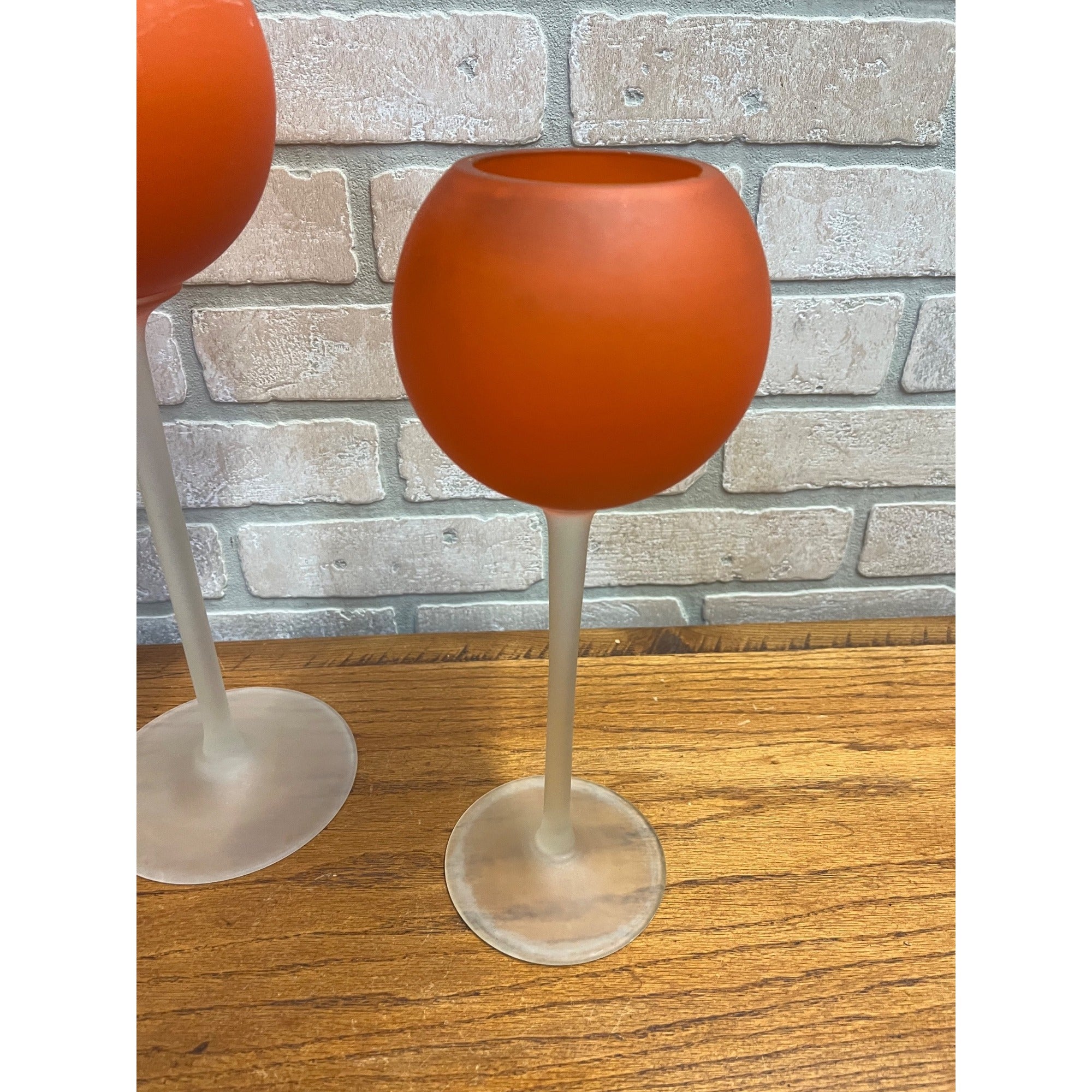 Vintage 1960’s MCM Moretti Rosenthal Netter Satan Red Frosted Glass Vases Murano