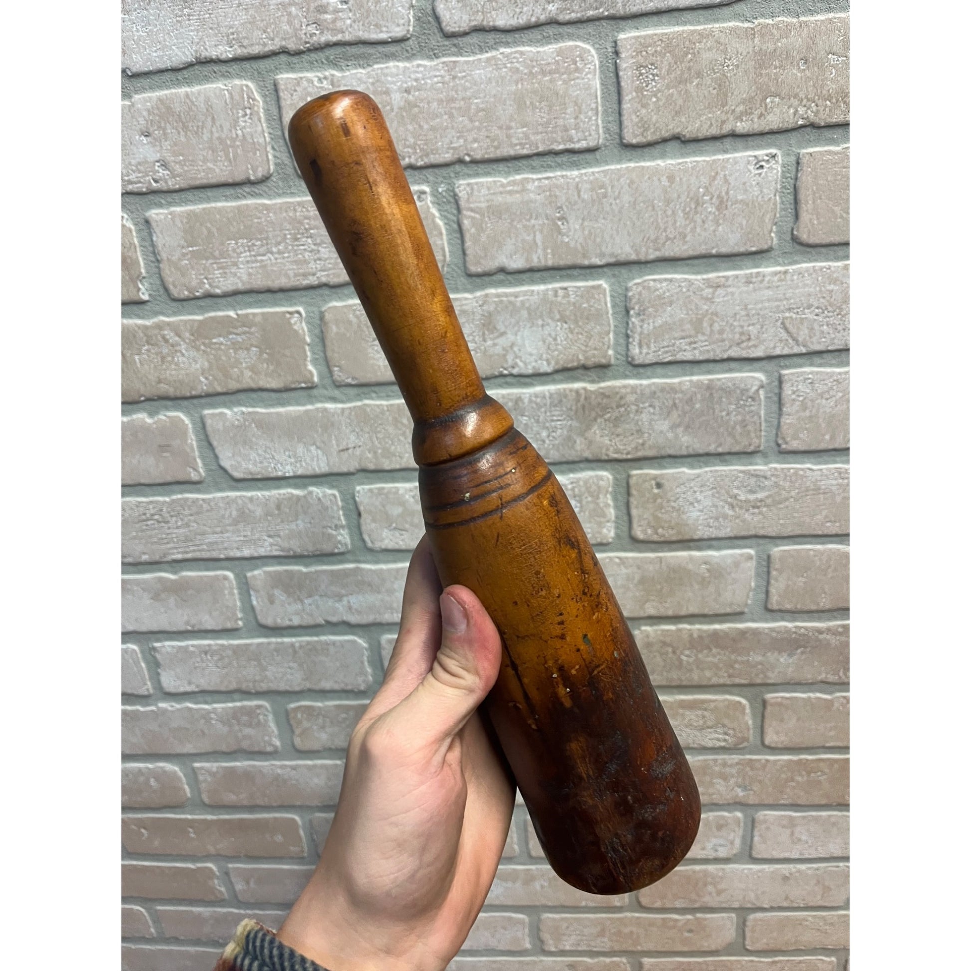 Antique Primitive 19th c. Wooden Hand Carved Mortar & Pestle Apothecary Medicine