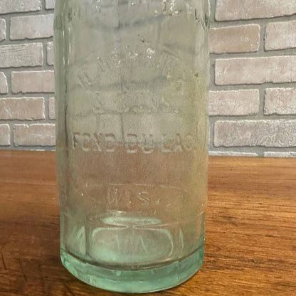 Vintage H. Nehring & Sons Fond du Lac Glass Soda Bottle 1pt 12oz