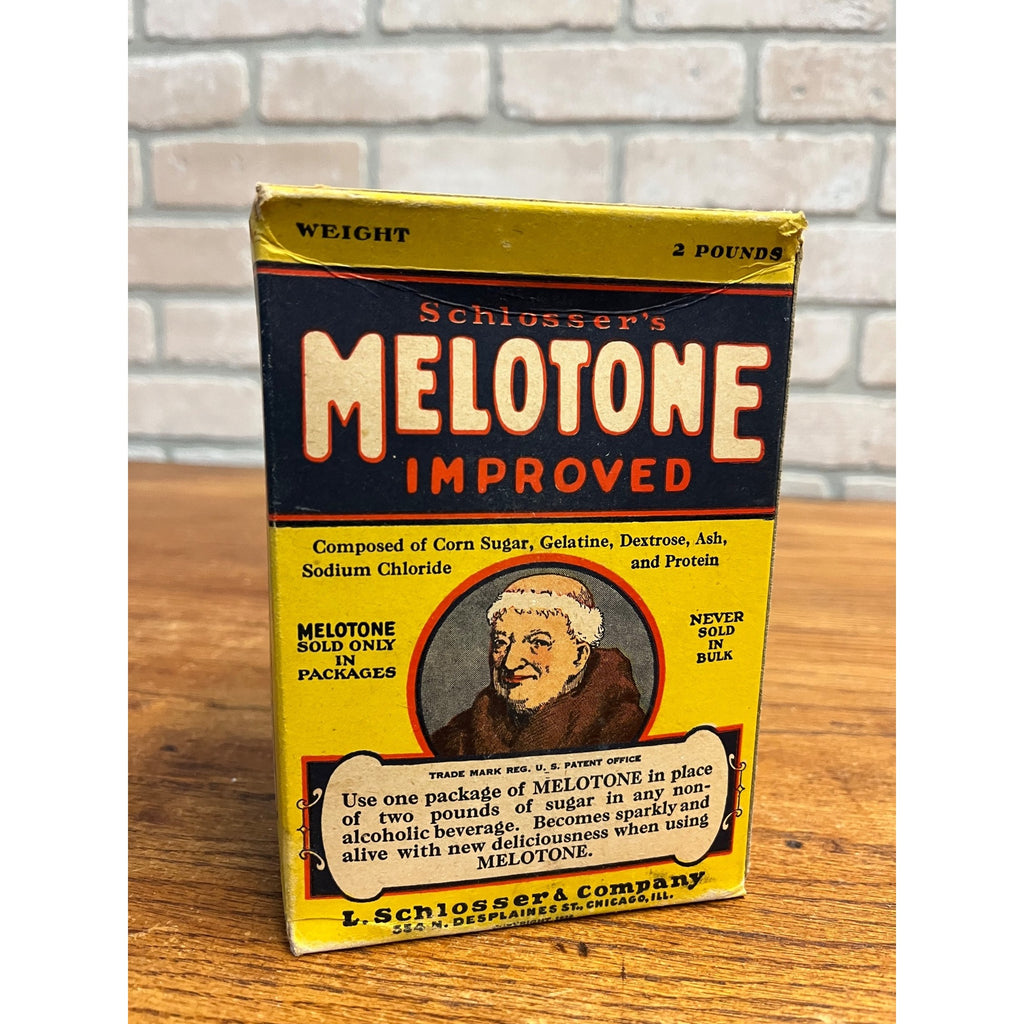 Vintage Schlosser's Melotone 2lb Box Advertising Chicago Food Additive