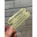 Vintage 1900s Gurney Refrigerator Co Ice Box Emblem Tag Oshkosh Wis Wi Wisconsin