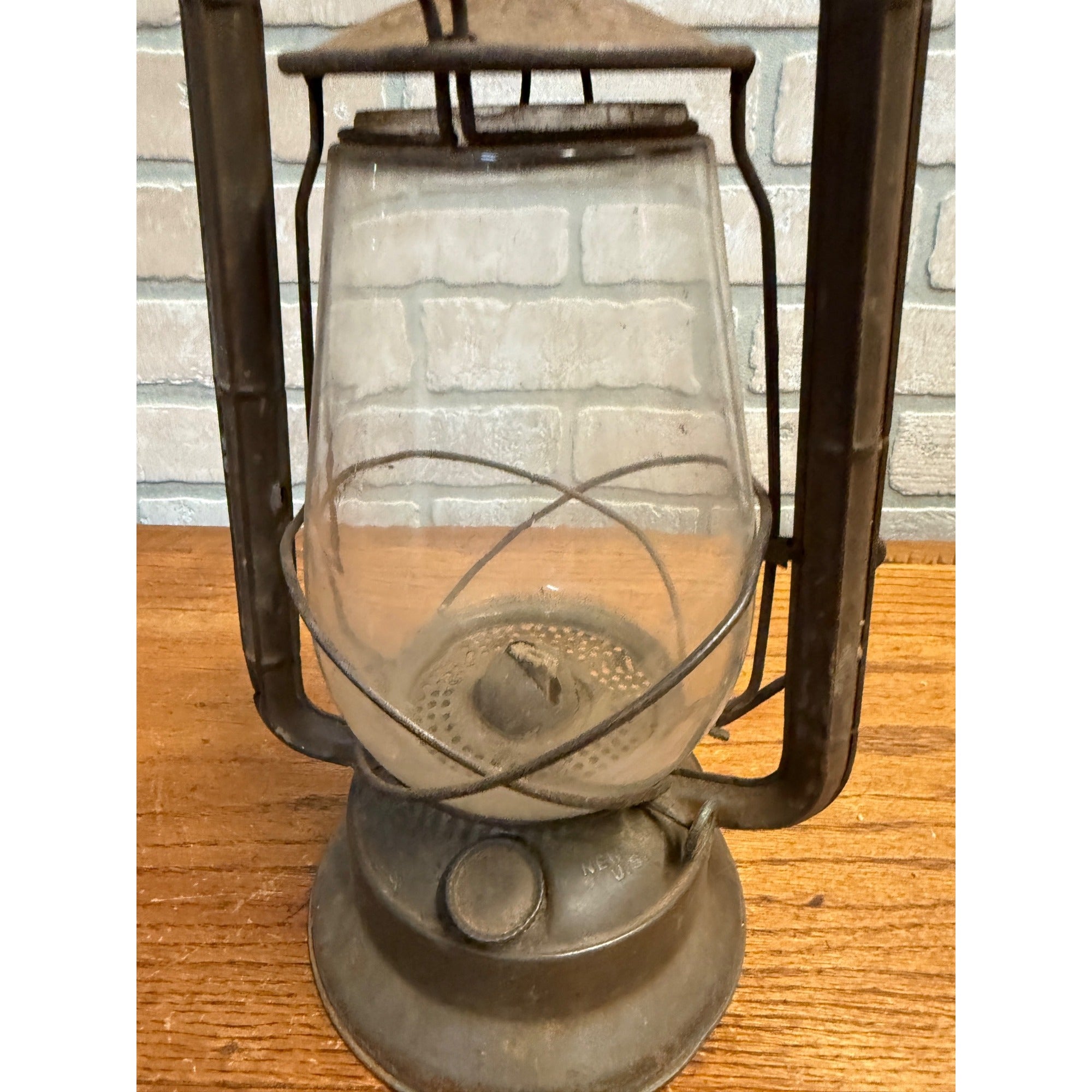 Vintage Metal Dietz Monarch Lantern Clear Glass Globe New York, USA