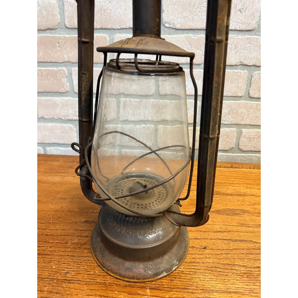 Vintage Metal Dietz Monarch Lantern Clear Glass Globe New York, USA