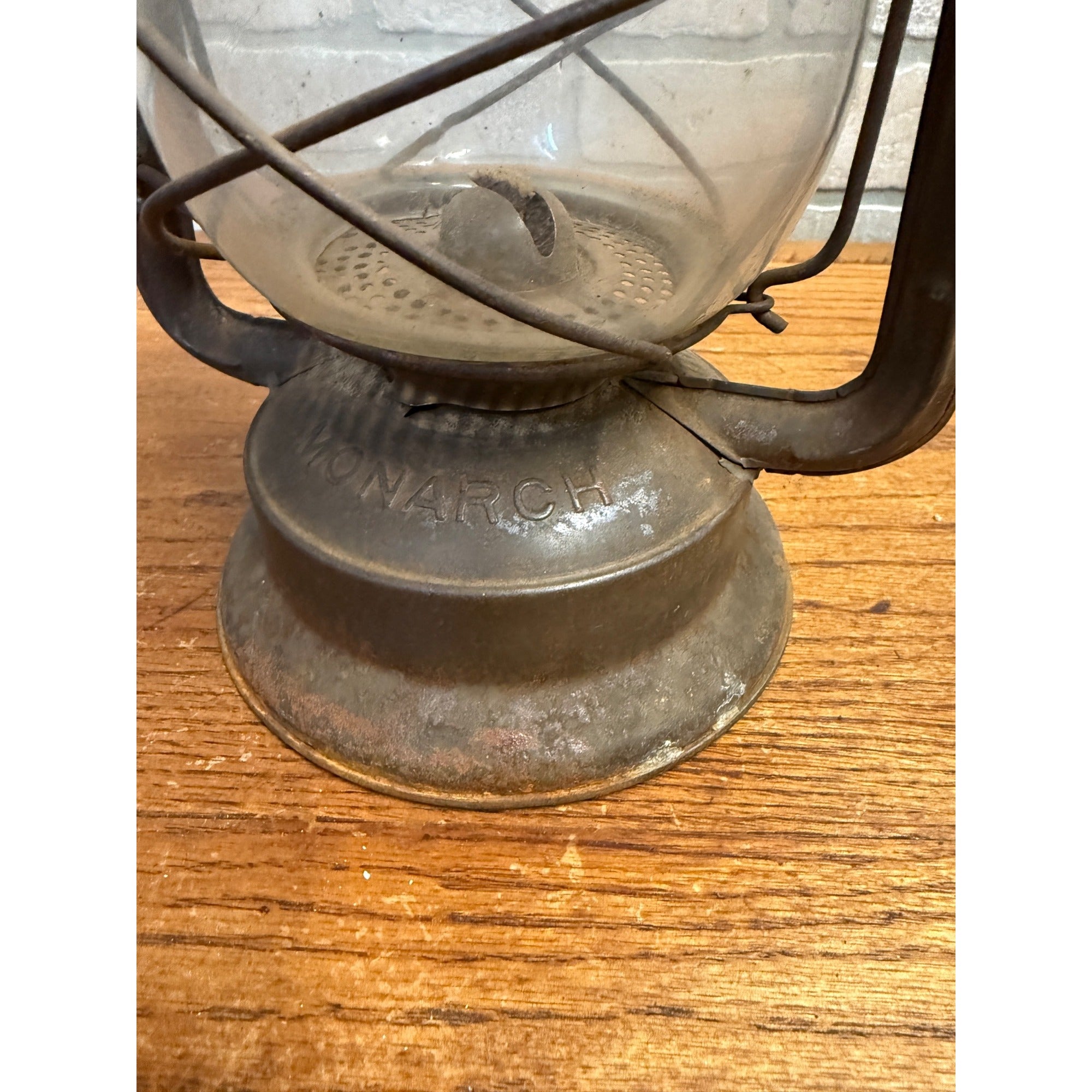 Vintage Metal Dietz Monarch Lantern Clear Glass Globe New York, USA