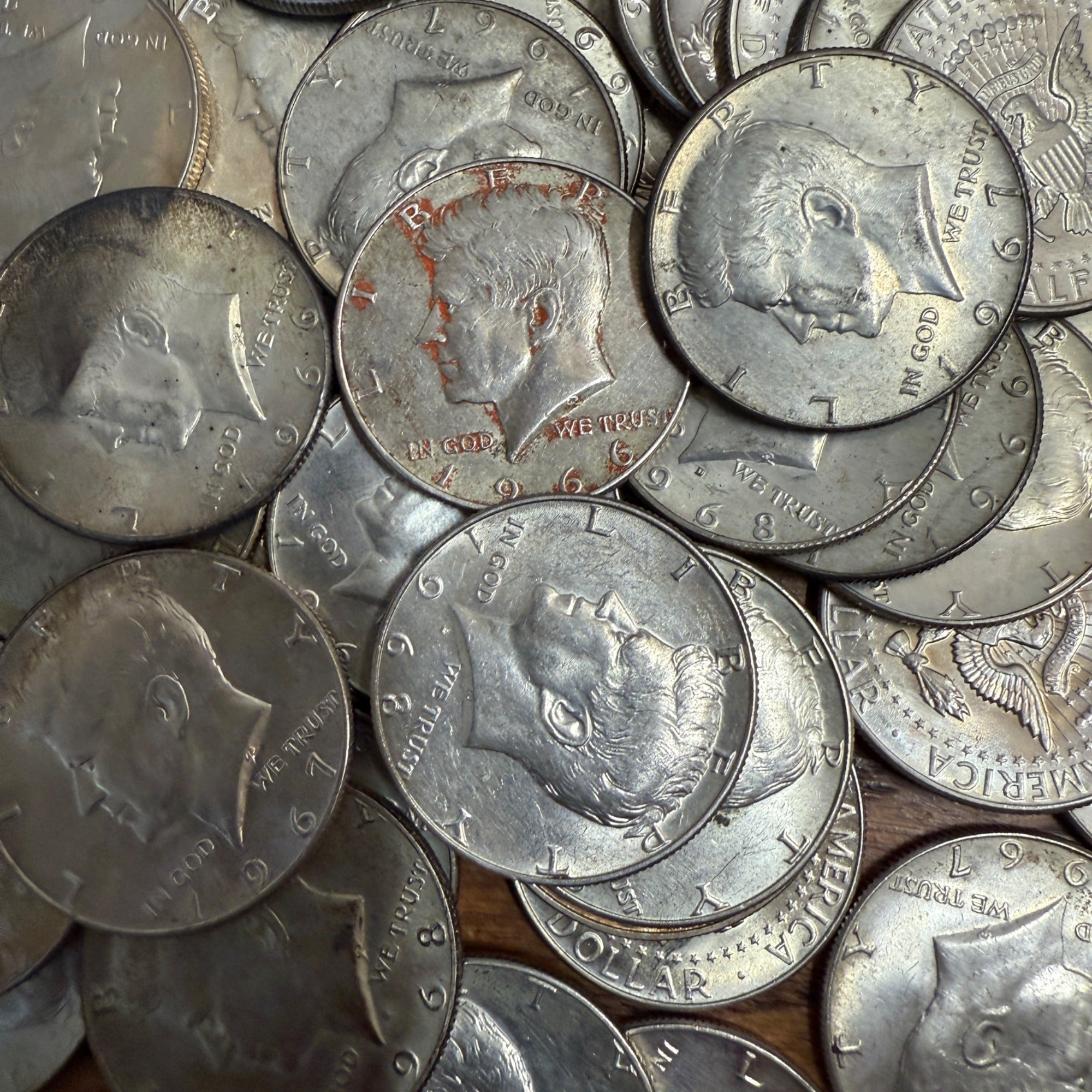 1965-1970 Kennedy 40 % Silver Half Dollar Coins US Currency Circulated Random