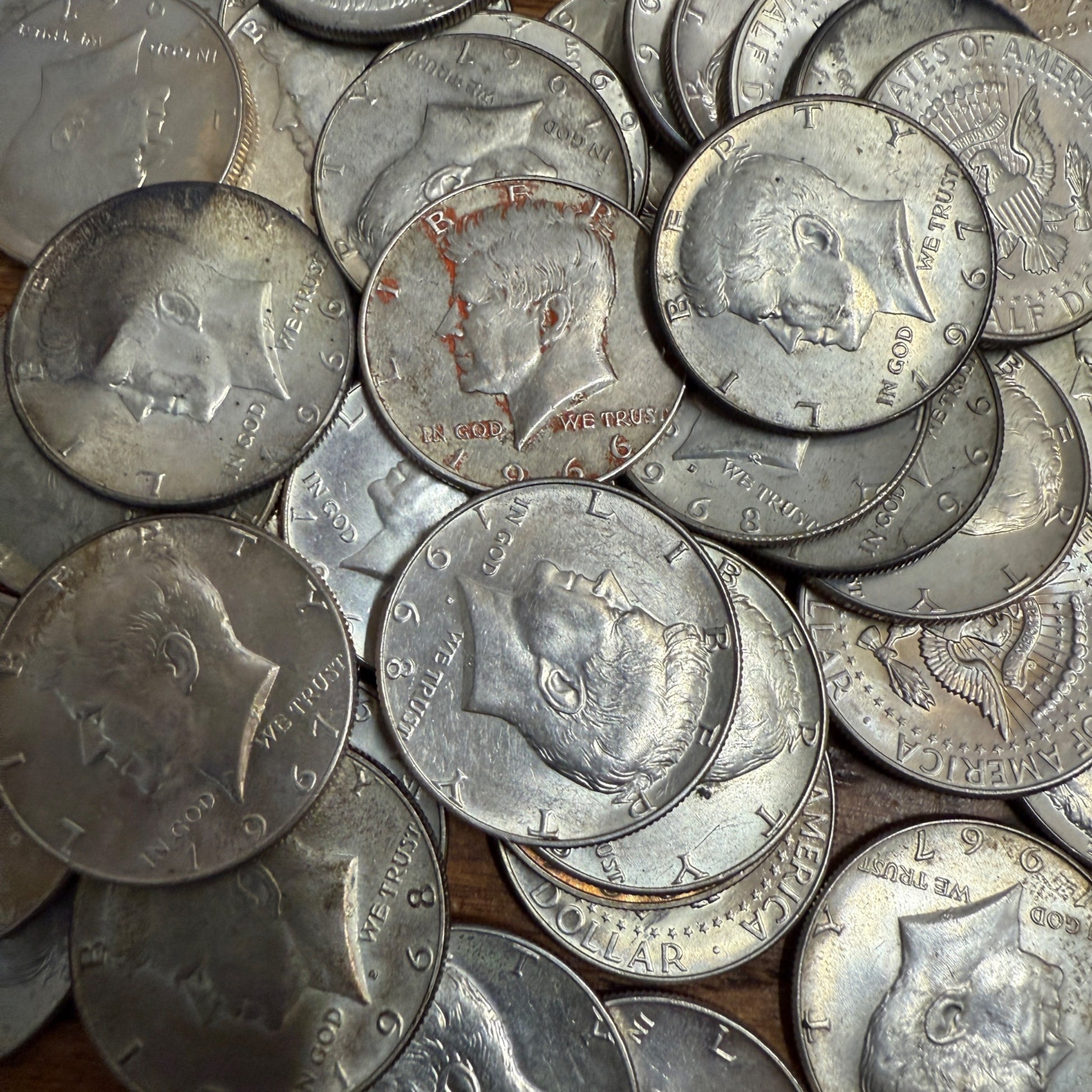 1965-1970 Kennedy 40 % Silver Half Dollar Coins US Currency Circulated Random