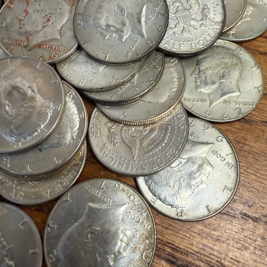 1965-1970 Kennedy 40 % Silver Half Dollar Coins US Currency Circulated Random