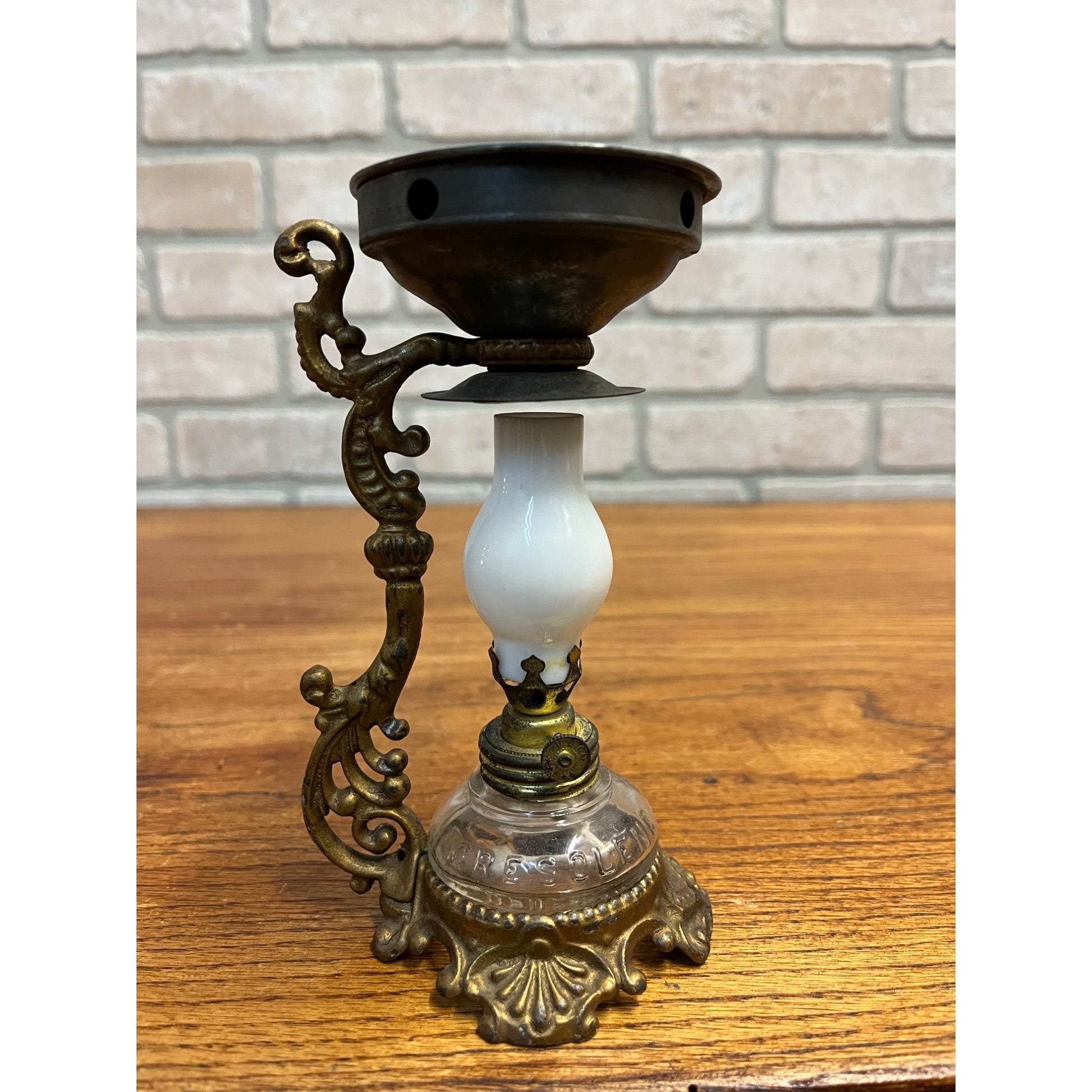 Vtg ANTIQUE 1800'S BRASS VAPO CRESOLENE VAPORIZER MEDICAL OIL LAMP