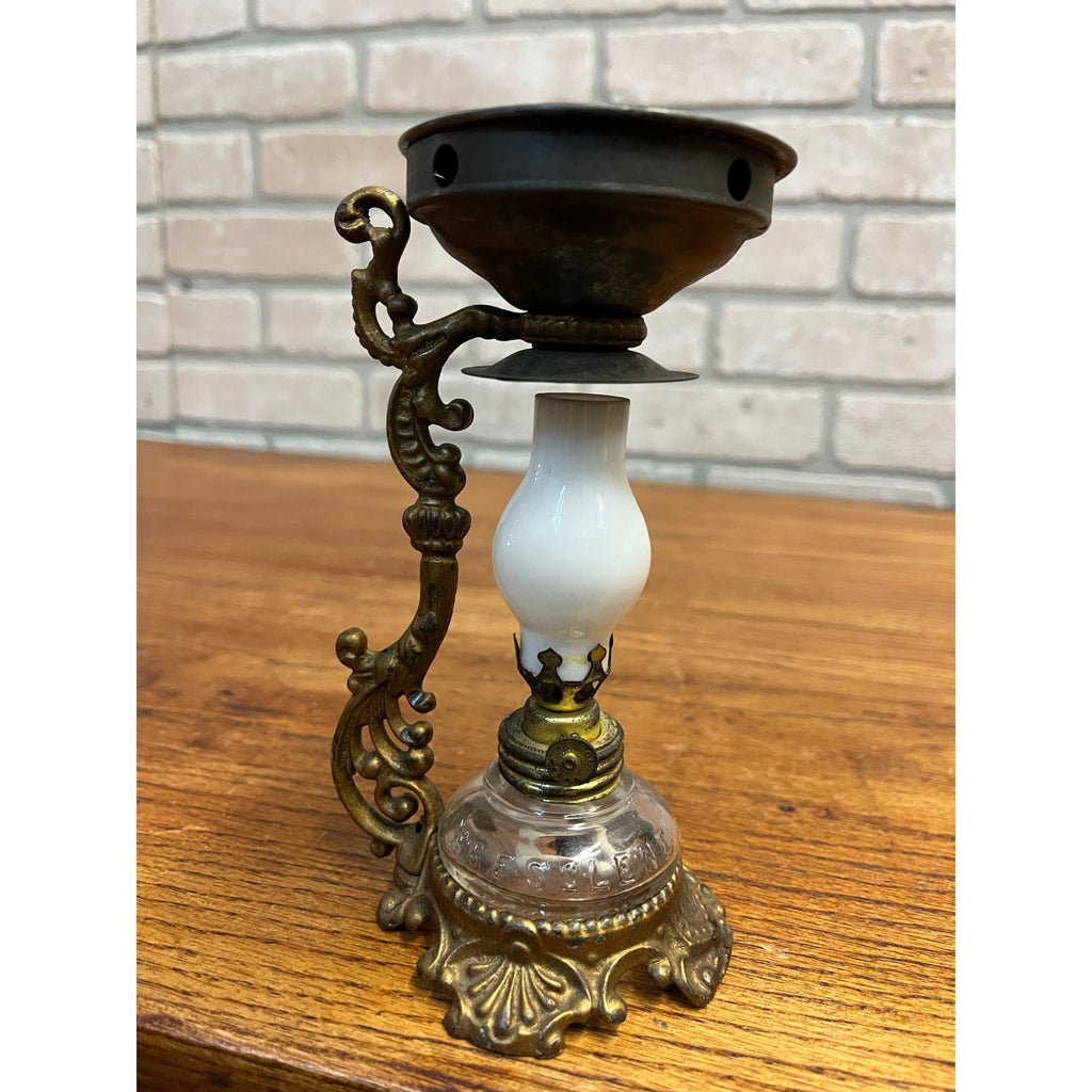 Vtg ANTIQUE 1800'S BRASS VAPO CRESOLENE VAPORIZER MEDICAL OIL LAMP