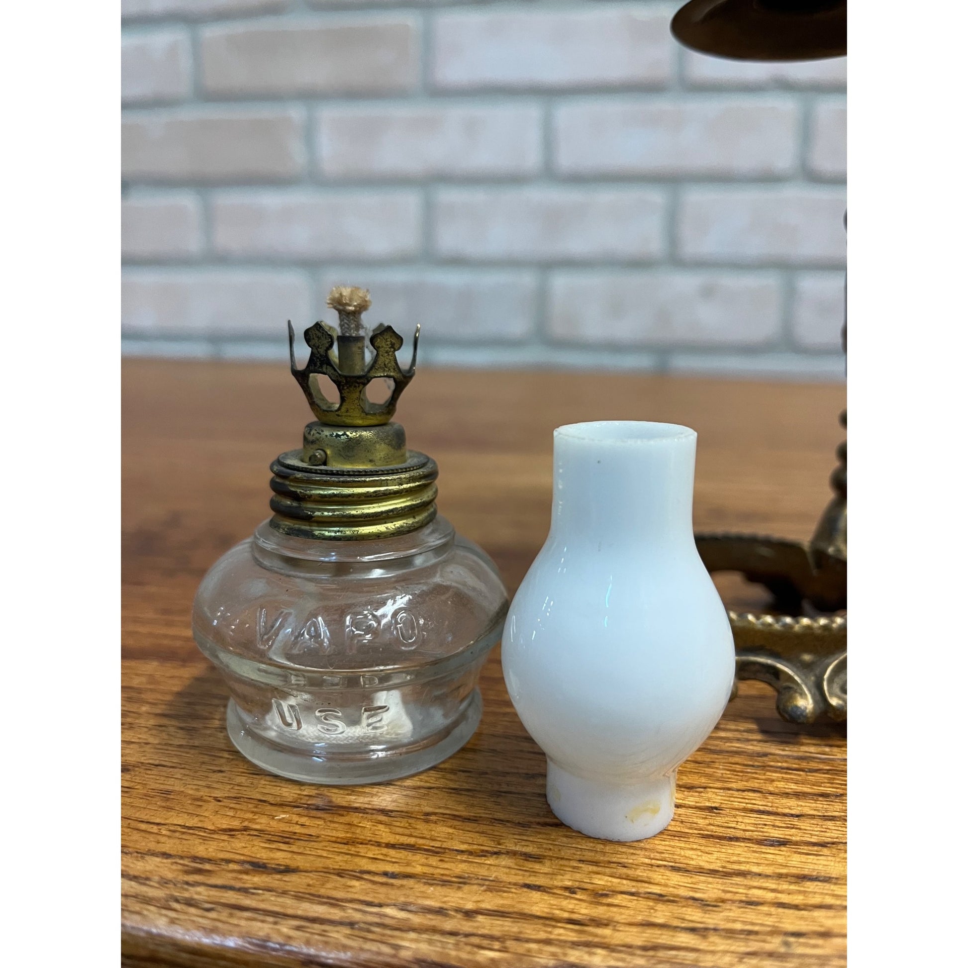 Vtg ANTIQUE 1800'S BRASS VAPO CRESOLENE VAPORIZER MEDICAL OIL LAMP