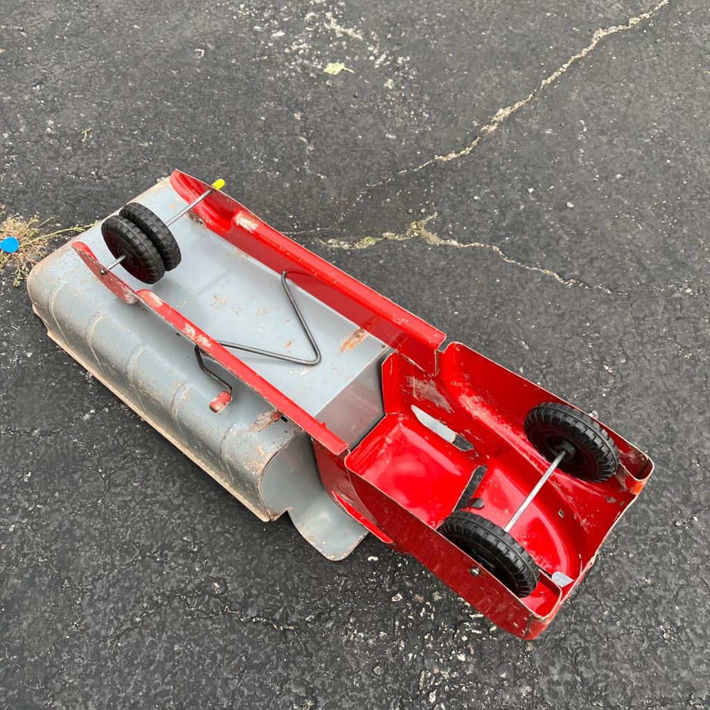 Vintage Marx Lumar Construction Gray & Red Dump Truck Pressed Steel Toy