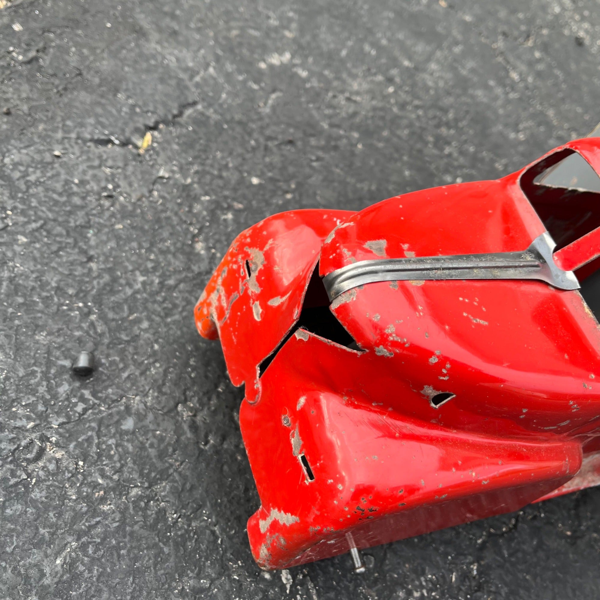 Vintage Marx Lumar Construction Gray & Red Dump Truck Pressed Steel Toy