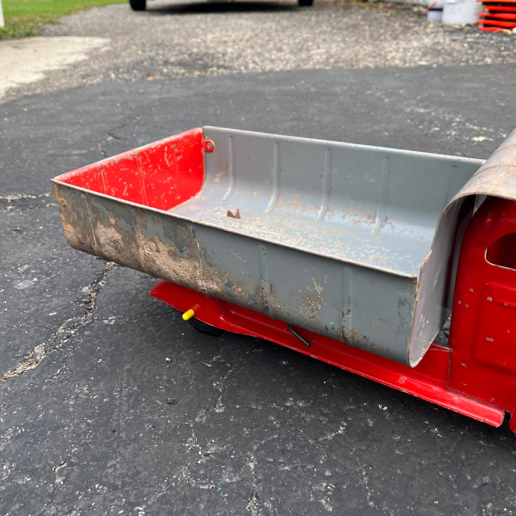 Vintage Marx Lumar Construction Gray & Red Dump Truck Pressed Steel Toy