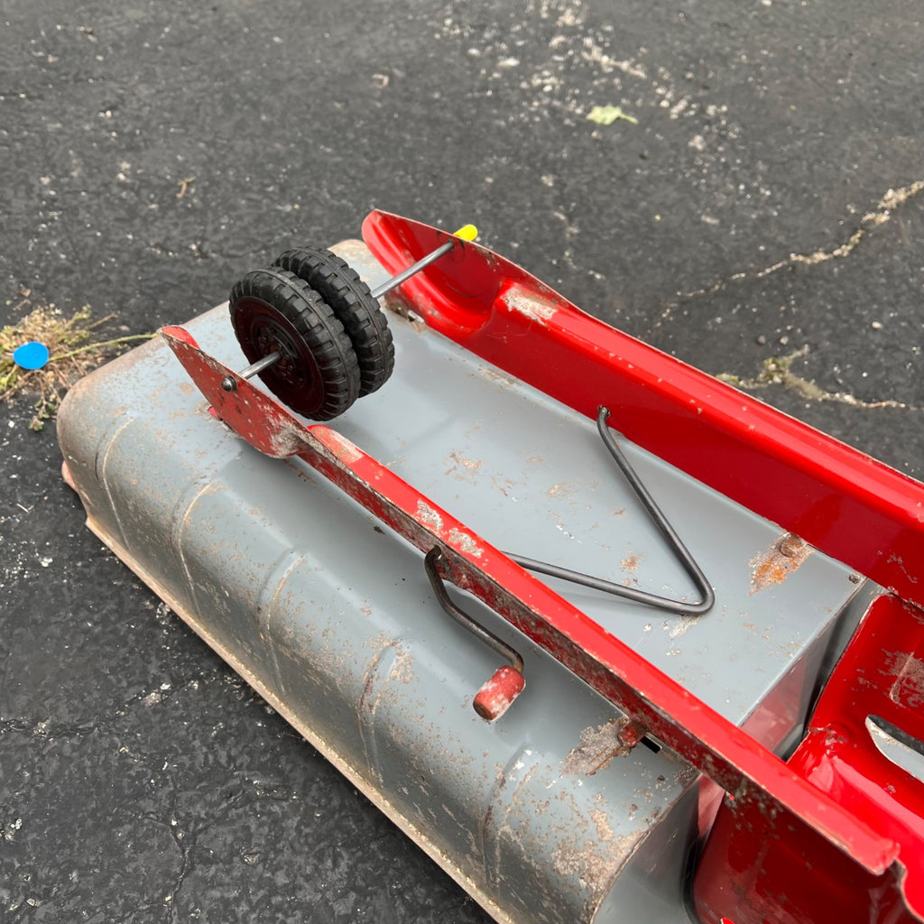Vintage Marx Lumar Construction Gray & Red Dump Truck Pressed Steel Toy