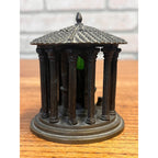 RARE Antique 19th c. Grand Tour Bronze Inkwell of The Temple of Hercules Rome
