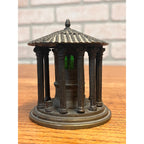RARE Antique 19th c. Grand Tour Bronze Inkwell of The Temple of Hercules Rome
