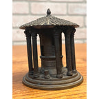 RARE Antique 19th c. Grand Tour Bronze Inkwell of The Temple of Hercules Rome
