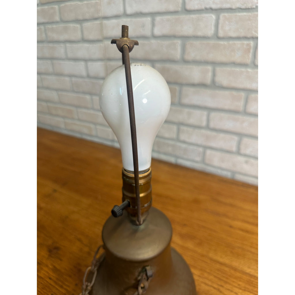 Vintage Arts & Crafts Hammered Copper & Iron Chain Table Lamp Mission