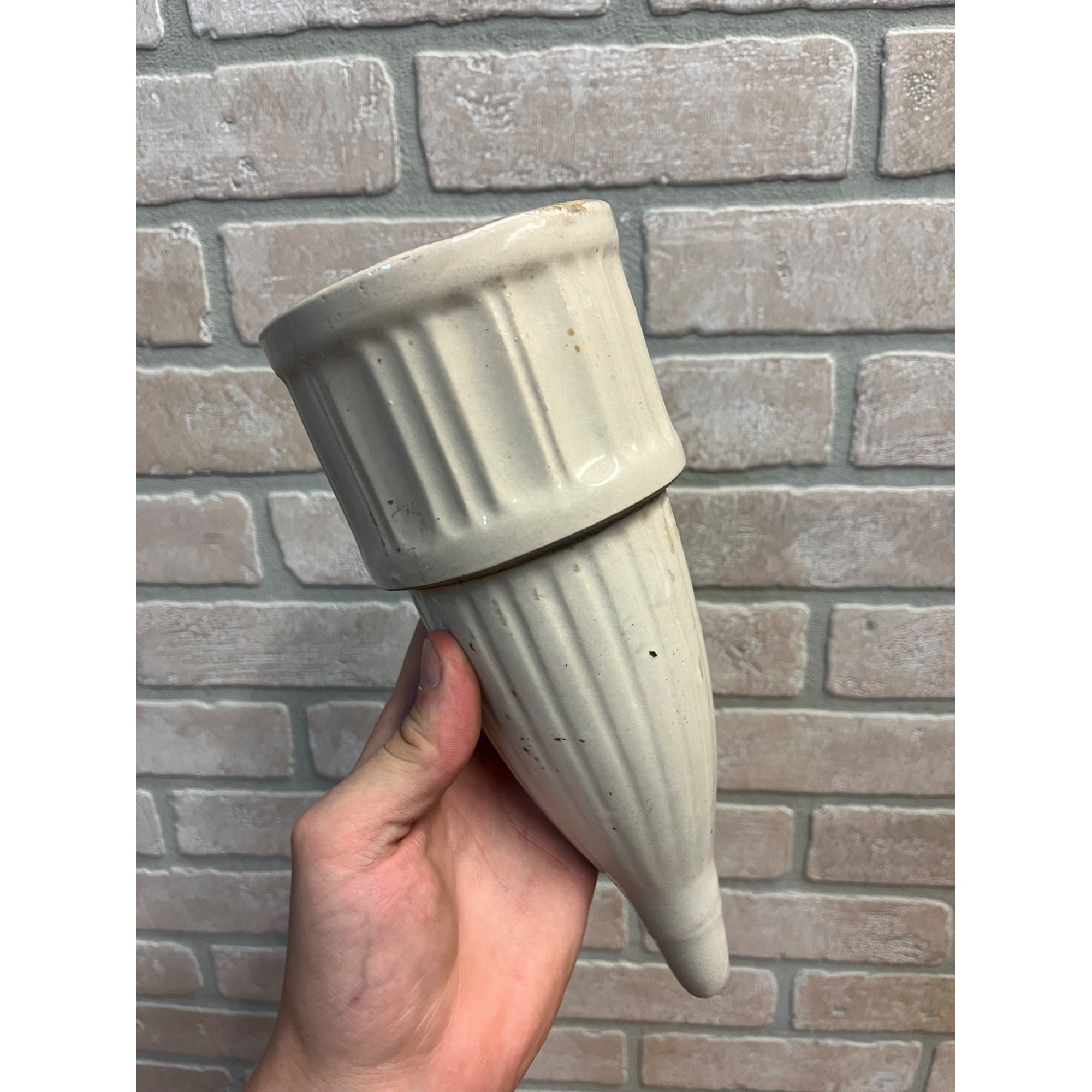 Antique Red Wing Union Stoneware Cemetery Flower Vase Funeral Espergne