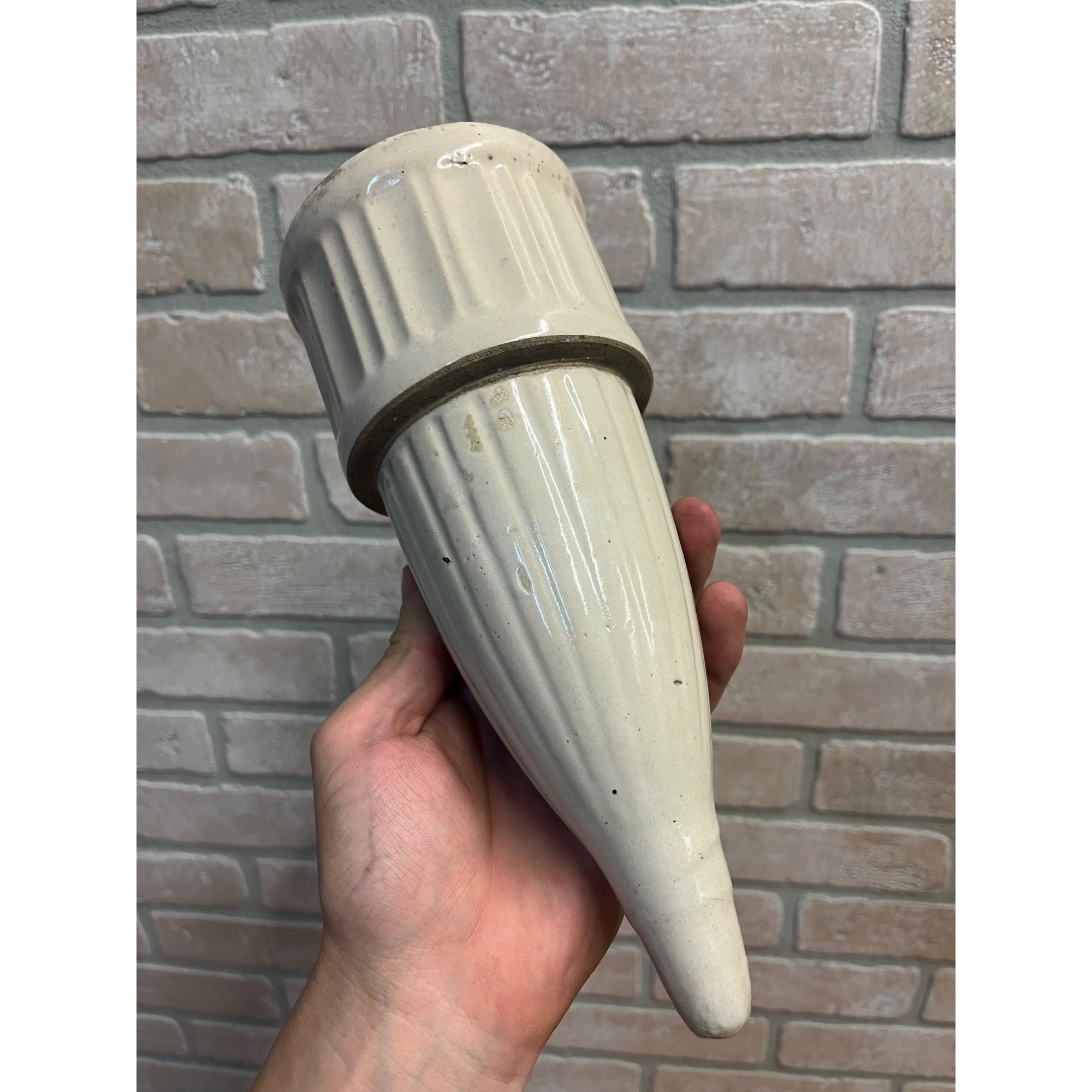 Antique Red Wing Union Stoneware Cemetery Flower Vase Funeral Espergne