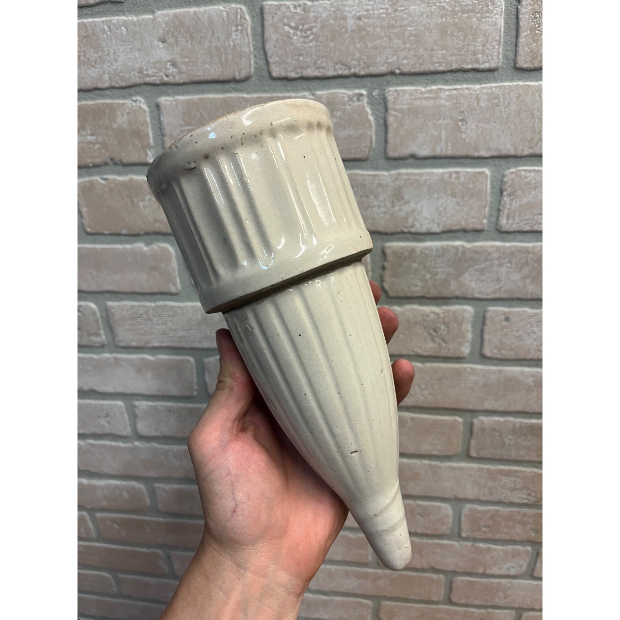 Antique Red Wing Union Stoneware Cemetery Flower Vase Funeral Espergne