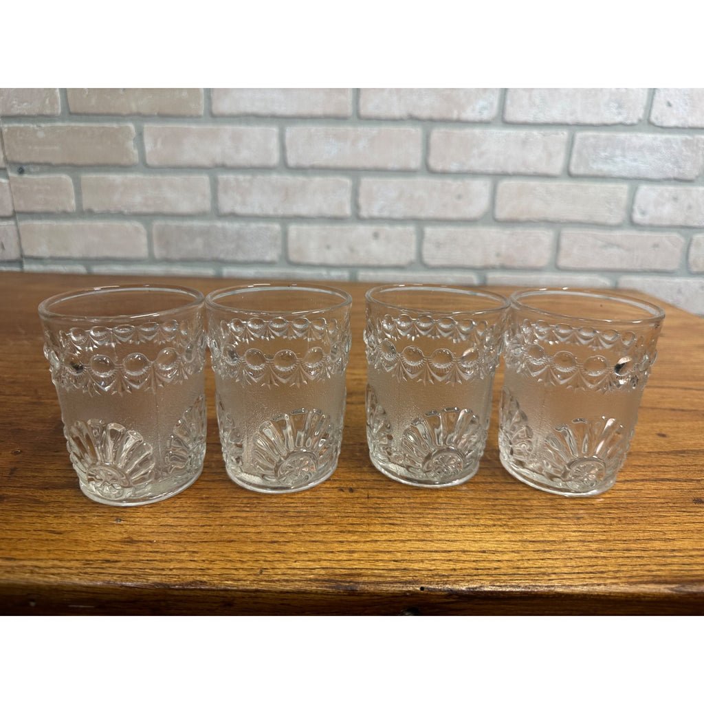 Set (4) EAPG Westmoreland Specialty Shell and Jewel Glass Tumblers C.1893