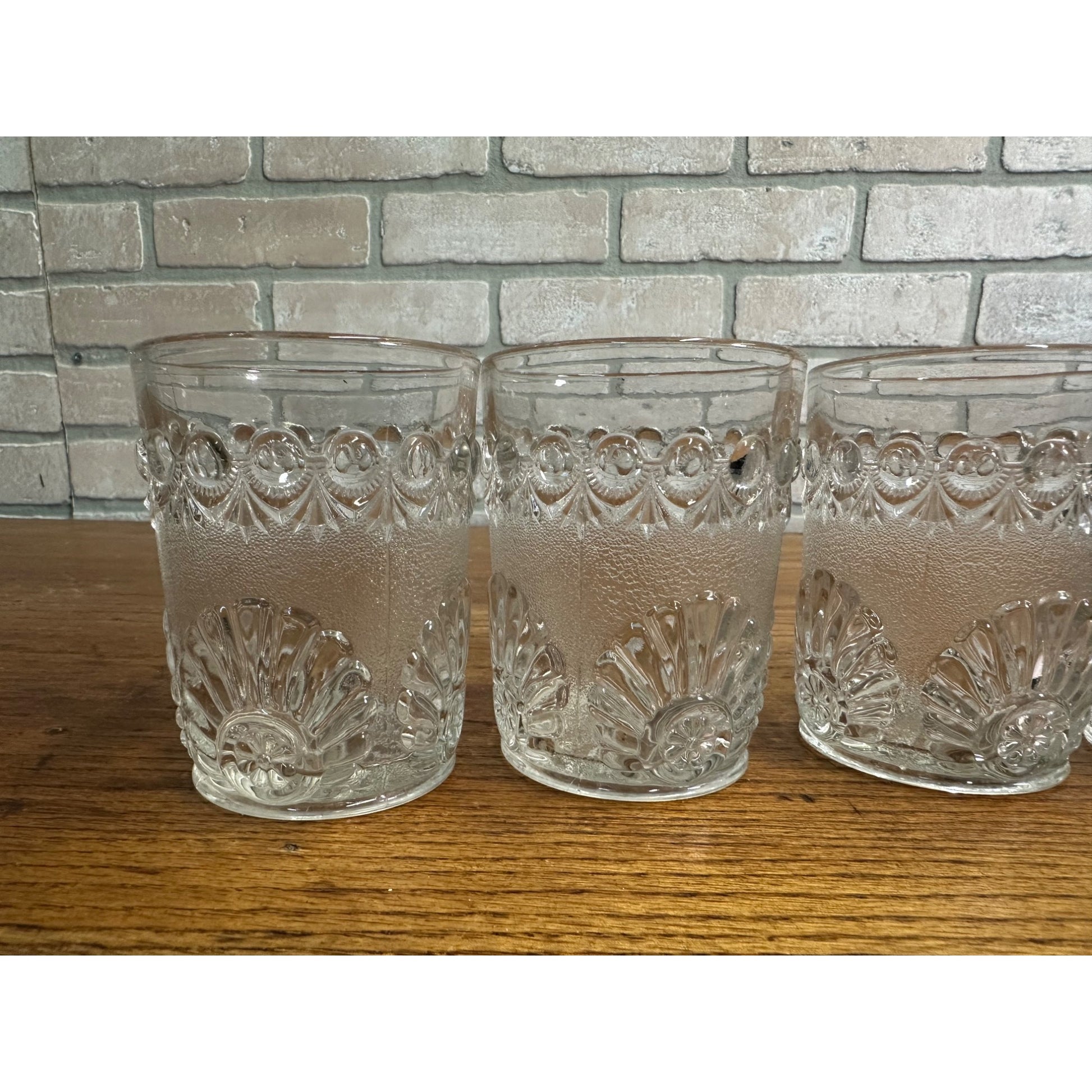 Set (4) EAPG Westmoreland Specialty Shell and Jewel Glass Tumblers C.1893