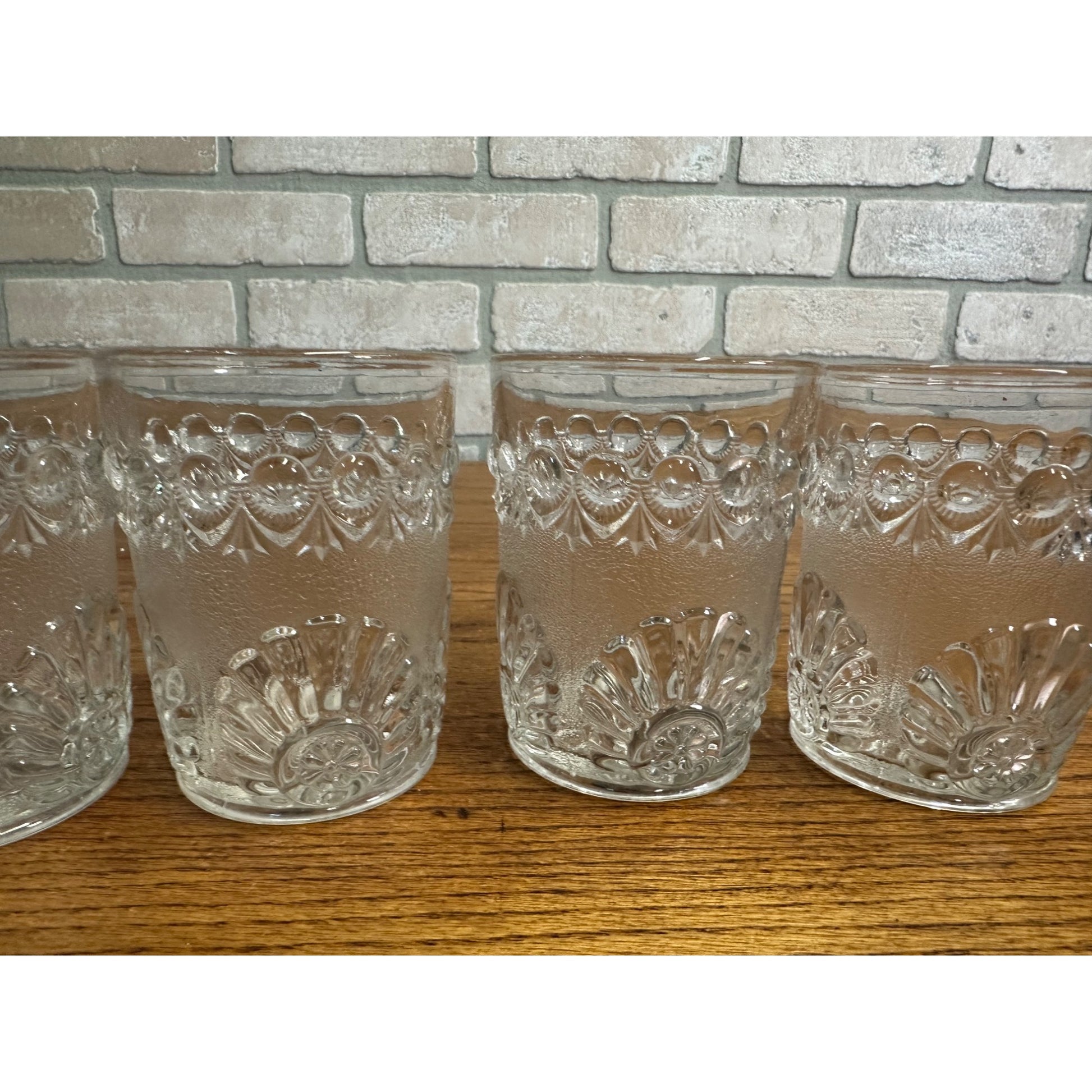 Set (4) EAPG Westmoreland Specialty Shell and Jewel Glass Tumblers C.1893