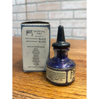 Scarce Post's American Orange Violet Drawing Ink 1930s Bottles W/ Box