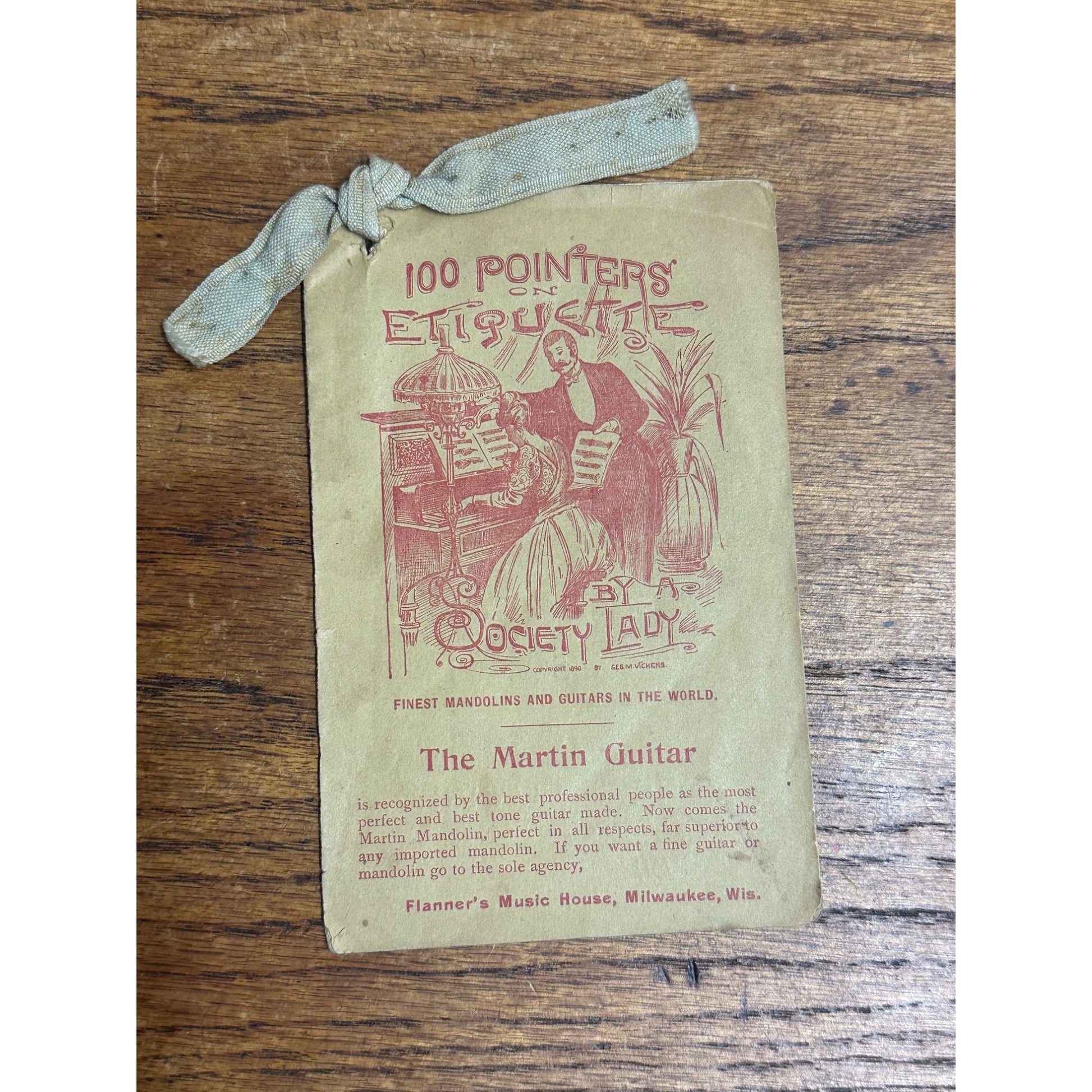 1890s Milwaukee Flanner's Music House Advertising Booklet Etiquette Wisconsin