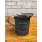 Antique Primitive Gray Enamel Graniteware Measure Grey Farmhouse Decor